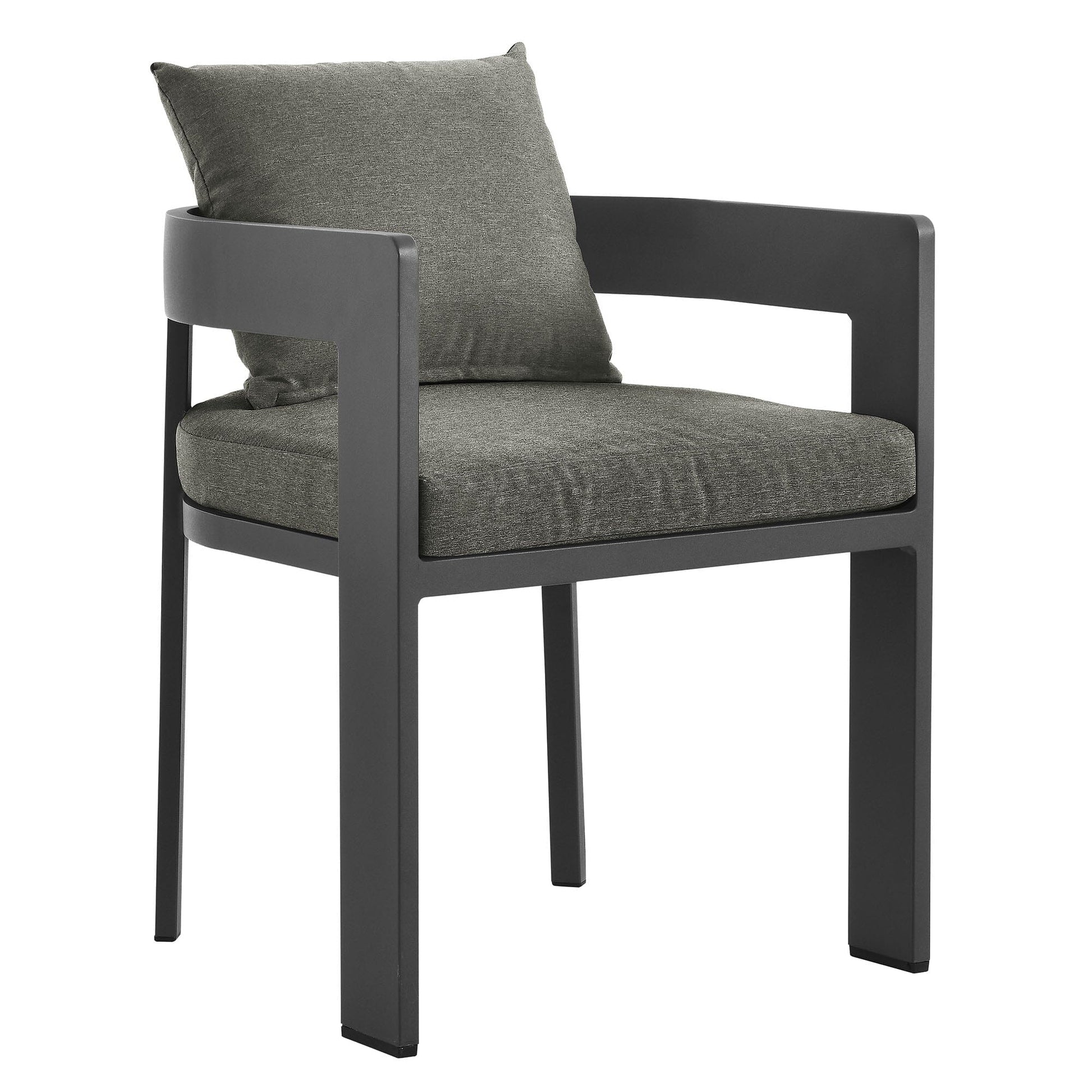 Tahoe 5-Piece Outdoor Patio Aluminum Dining Set in Gray Charcoal by Modway Dining Set Modway 