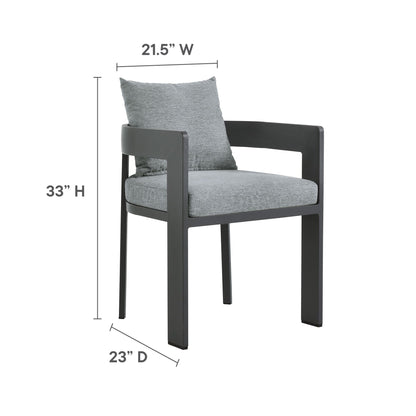 Tahoe 5-Piece Outdoor Patio Aluminum Dining Set in Gray Gray by Modway Dining Set Modway 