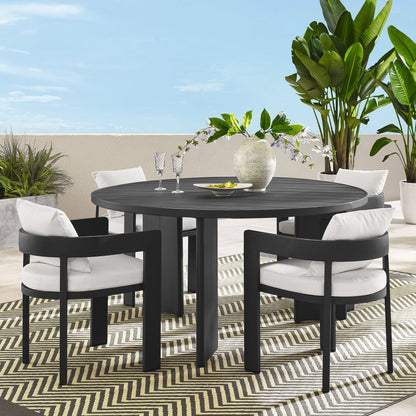 Tahoe 5-Piece Outdoor Patio Aluminum Dining Set in Gray White by Modway Dining Set Modway 
