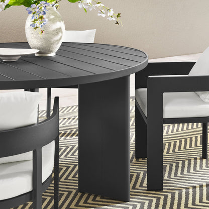 Tahoe 5-Piece Outdoor Patio Aluminum Dining Set in Gray White by Modway Dining Set Modway 
