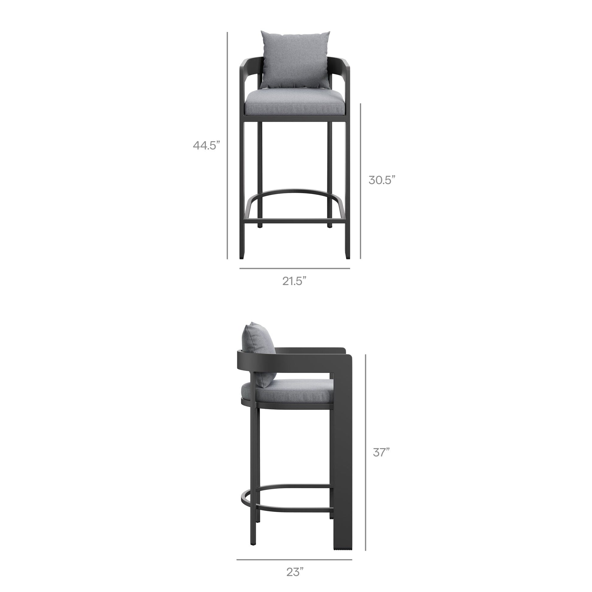 Tahoe 5-Piece Outdoor Patio Bar Table Set in Gray by Modway Bar Set Modway 