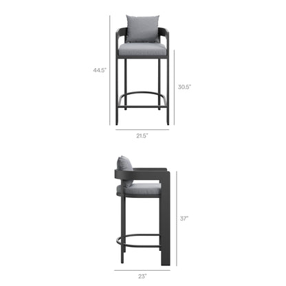 Tahoe 5-Piece Outdoor Patio Bar Table Set in Gray by Modway Bar Set Modway 
