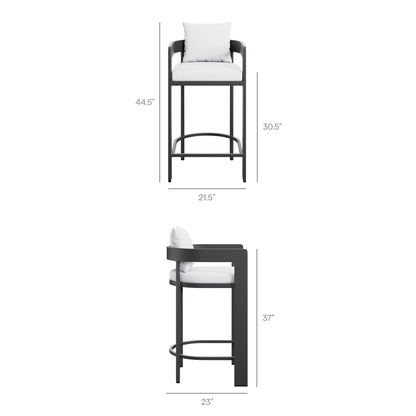 Tahoe 5-Piece Outdoor Patio Bar Table Set in White by Modway Bar Set Modway 