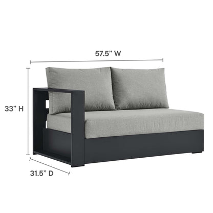 Tahoe 5-Piece Outdoor Patio Powder-Coated Aluminum Sectional Sofa Set in Gray Gray by Modway Sectional Set Modway 