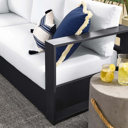 Tahoe 5-Piece Outdoor Patio Powder-Coated Aluminum Sectional Sofa Set in Gray White by Modway Sectional Set Modway 