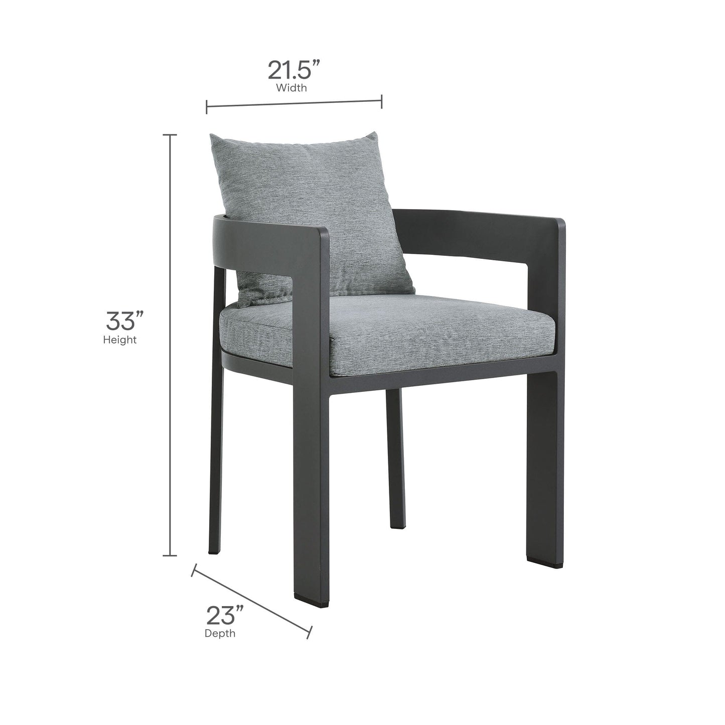 Tahoe 9-Piece Outdoor Patio Aluminum Dining Set With Extendable Table in Gray Gray by Modway Dining Set Modway 