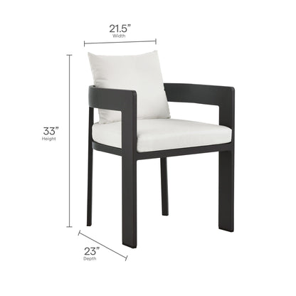 Tahoe 9-Piece Outdoor Patio Aluminum Dining Set With Extendable Table in Gray White by Modway Dining Set Modway 