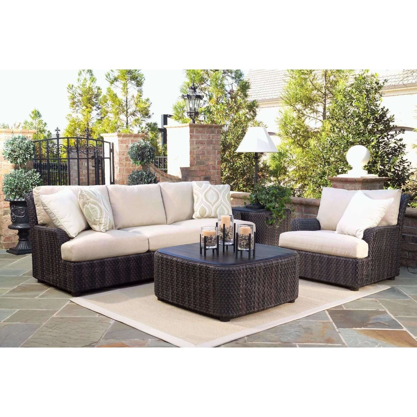Coffee Table with Teak Top S530211 Woodard Outdoor Patio | Aruba Collection Seating Woodard 