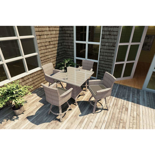 Forever Patio | Barbados 5 Piece 36" Square Pub Table Set | FP-BAR-5PUB-EB-FB-0 Seating Forever Patio 