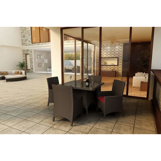 Forever Patio | Barbados 5 Piece 48" Square Dining Set | FP-BAR-5DIN-SQ-EB-FB-0 Seating Forever Patio 