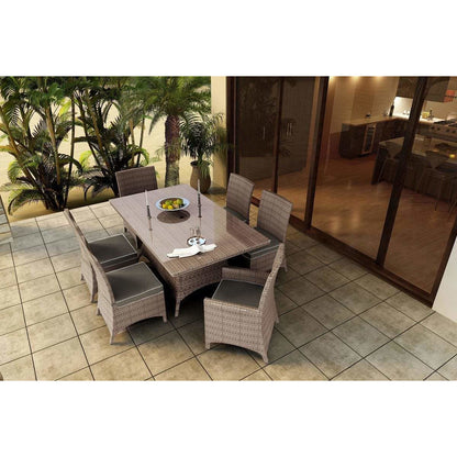 Forever Patio Barbados Wicker 7 Piece Dining Set FP-BAR-7DIN-REC