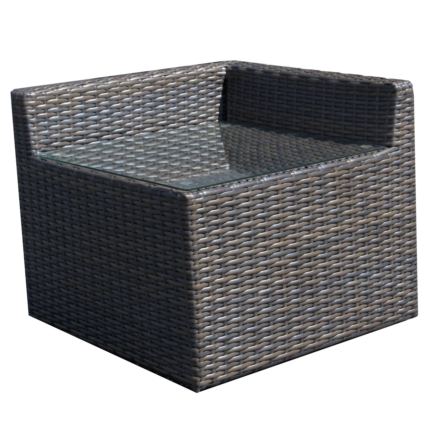 Forever Patio Horizon Wicker Corner End Table INCLUDES GLASS TOP FP-HOR-CET-BS Seating Forever Patio 