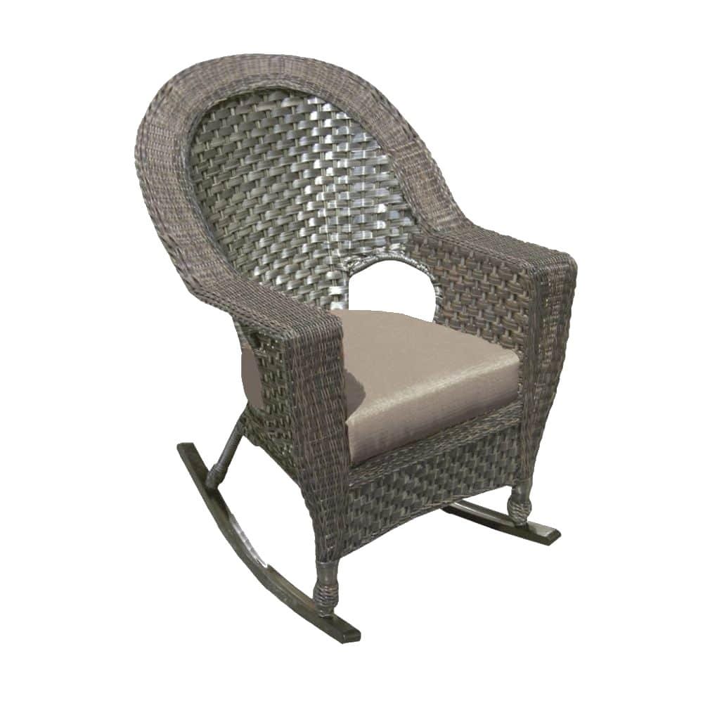 Forever Patio Traverse Wicker High Back Rocker FP-TRA-HR-SIL-CAB Seating Forever Patio 