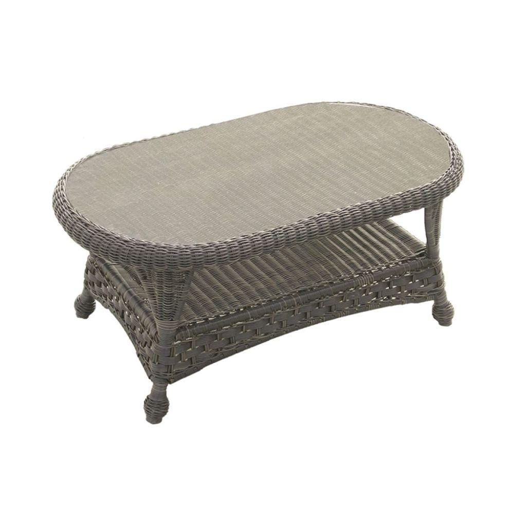 Forever Patio Traverse Wicker Oval Coffee Table FP-TRA-CT-OVAL-SIL Seating Forever Patio 