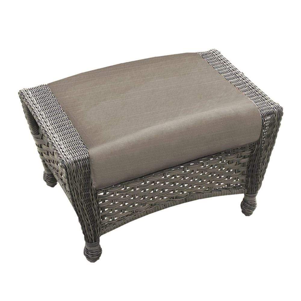 Forever Patio Traverse Wicker Rectangle Ottoman FP-TRA-O-REC-SIL-CAB Seating Forever Patio 