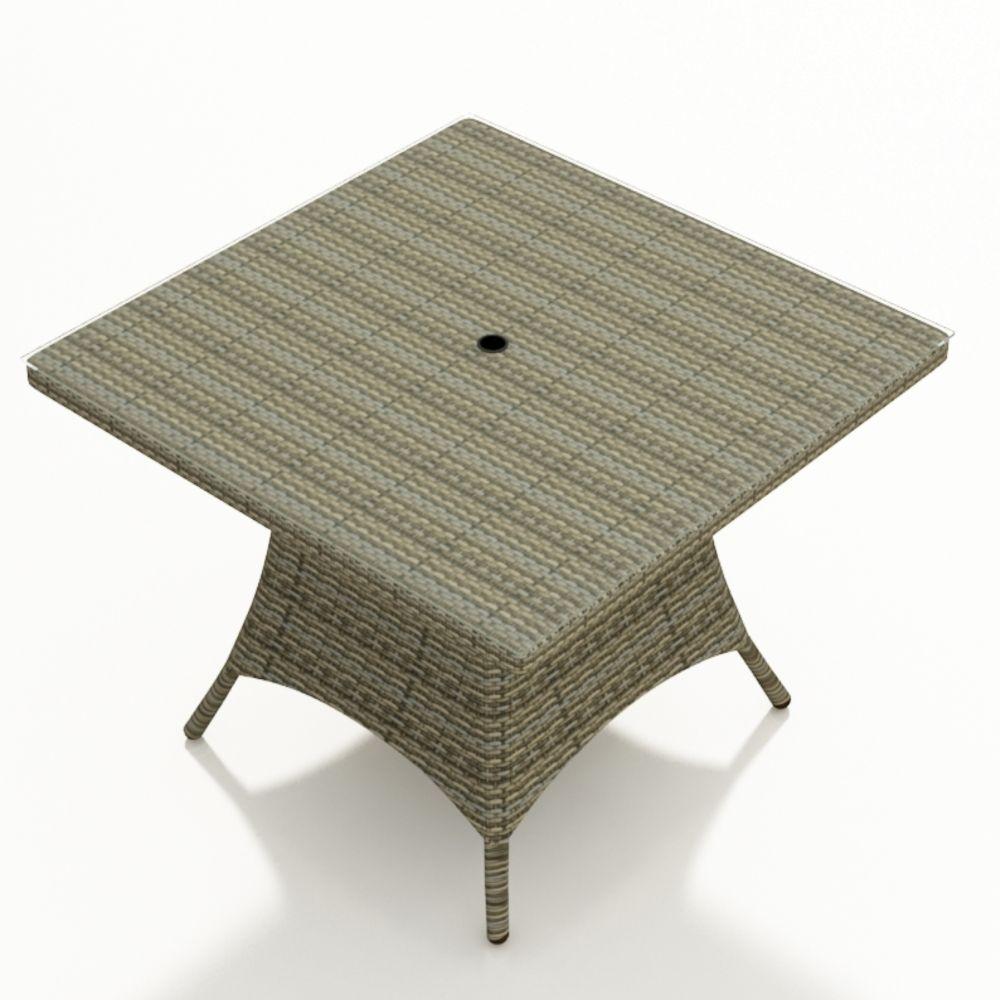 Forever Patio | Universal 48" Square Dining Table - Flat Weave INCLUDES GLASS TOP | FP-UNIW-DT-48-EB Seating Forever Patio 