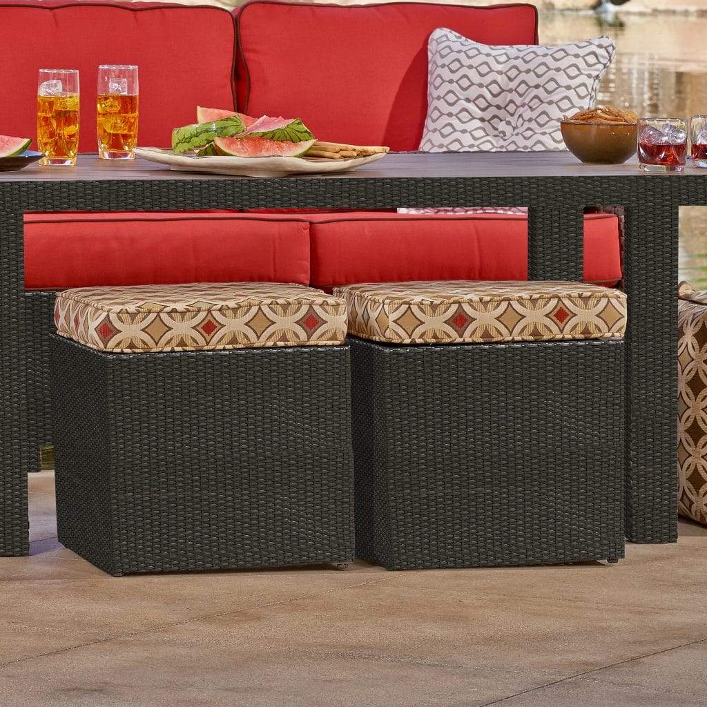 Forever Patio | Universal Cube Ottoman - Flat Weave | FP-UNIW-O-SQ-EB-JR Seating Forever Patio 