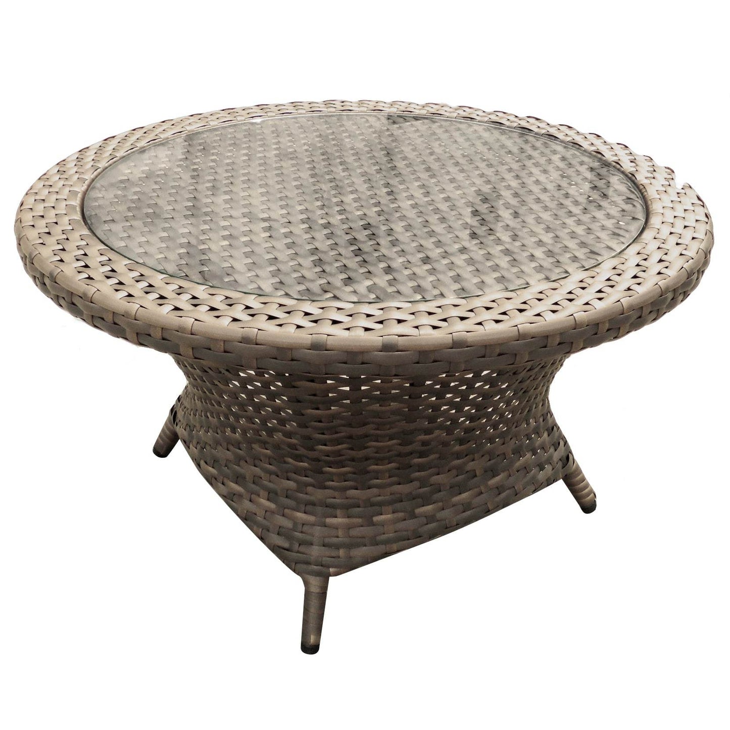Forever Patio | Universal Rotating Chat Table - Flat Weave INCLUDES GLASS INSET | FP-UNIW-R-CHT-EB Seating Forever Patio 