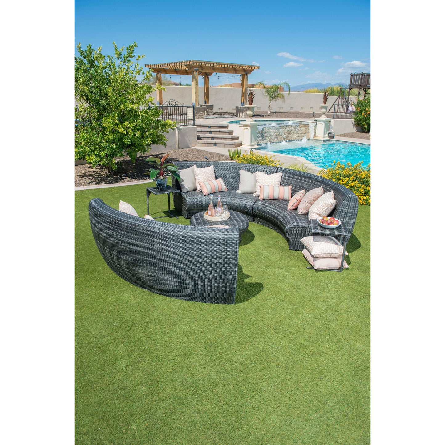 Genie Curved Armless Sofa S504031 Woodard Outdoor Patio | Canaveral Collection Seating Woodard 