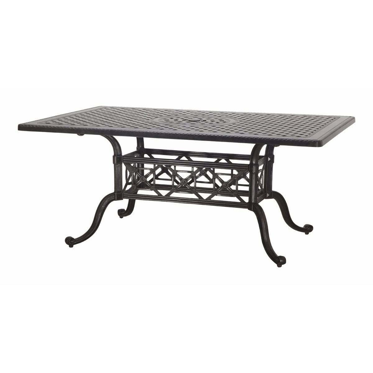 Gensun Grand Terrace 42” X 63” Rectangular Dining Table with Umbrella Hole 103400C1