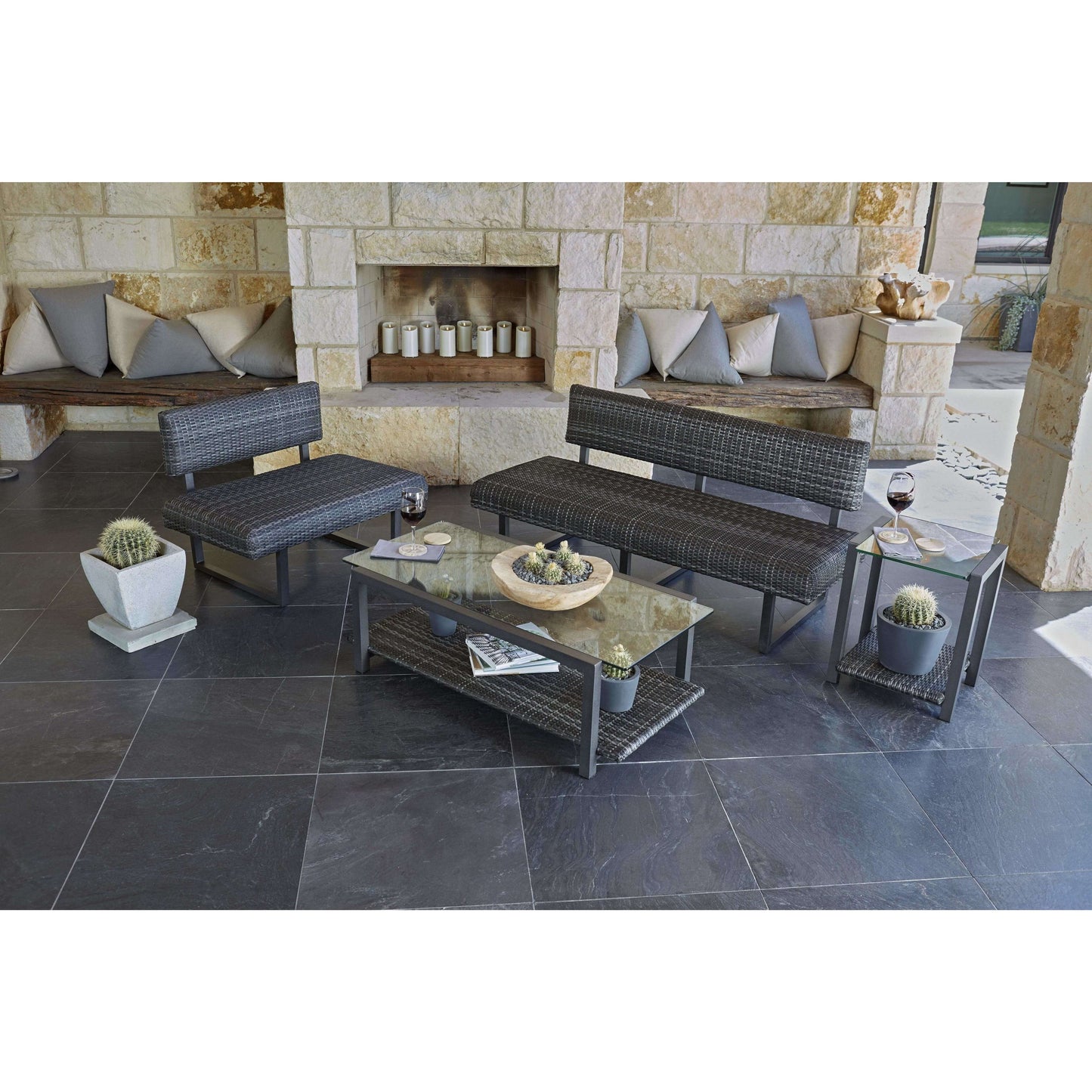 Harper Armless Love Seat S508021 Woodard Outdoor Patio | Canaveral Collection Seating Woodard 