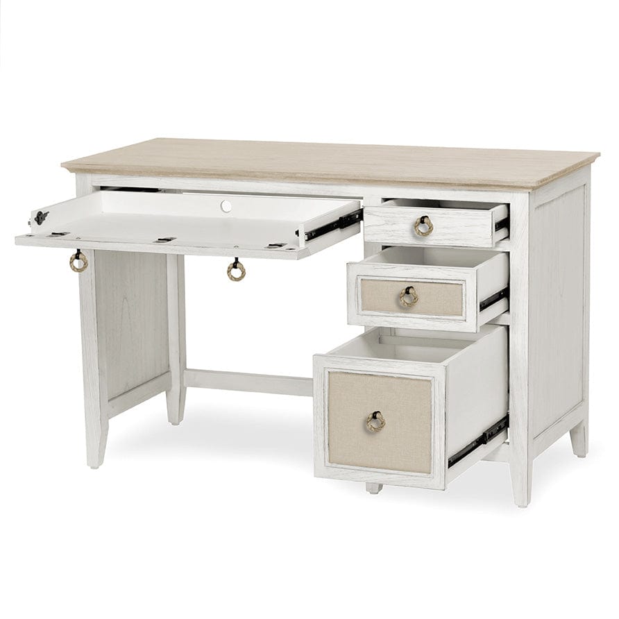 Sea Winds Trading Captiva Island Desk & Chair Set With Glass Top B/GL86374 Indoor Sea Winds Trading Co 