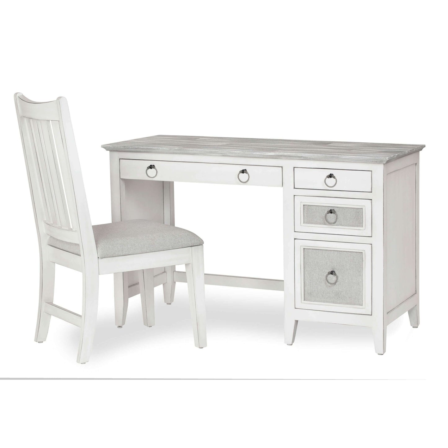 Sea Winds Trading Captiva Island Desk & Chair Set With Glass Top B/GL86374