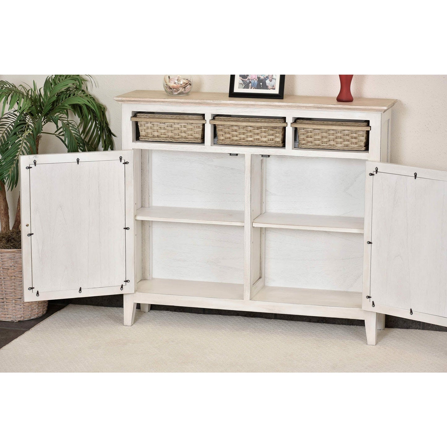 Sea Winds Trading Captiva Island Entry Cabinet with Baskets B86322 Indoor Sea Winds Trading Co 
