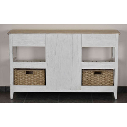 Sea Winds Trading Captiva Island Sideboard with Wine Rack with 2 Baskets B86327