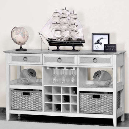 Sea Winds Trading Captiva Island Sideboard with Wine Rack with 2 Baskets B86327