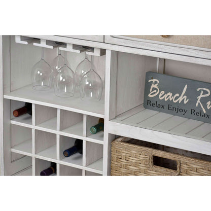 Sea Winds Trading Captiva Island Sideboard with Wine Rack with 2 Baskets B86327