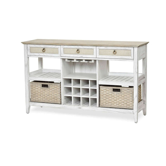 Sea Winds Trading Captiva Island Sideboard with Wine Rack with 2 Baskets B86327