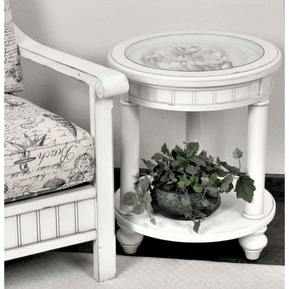 Sea Winds Trading Monaco Round End Table with Tray Insert B81802