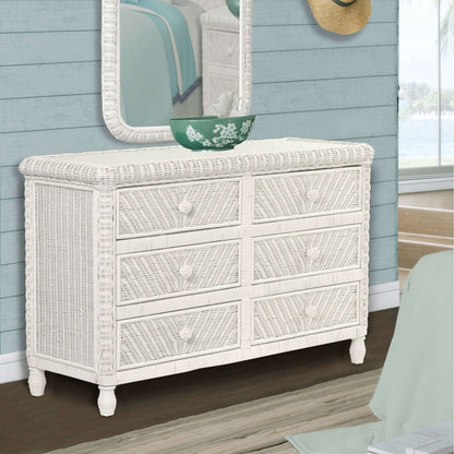 Sea Winds Trading Santa Cruz 6 Drawer Dresser w/ Glass Top B57936