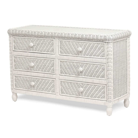 Sea Winds Trading Santa Cruz 6 Drawer Dresser w/ Glass Top B57936