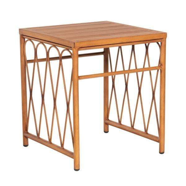 Woodard Cane End Table with Slatted Top S650203 Table Woodard 