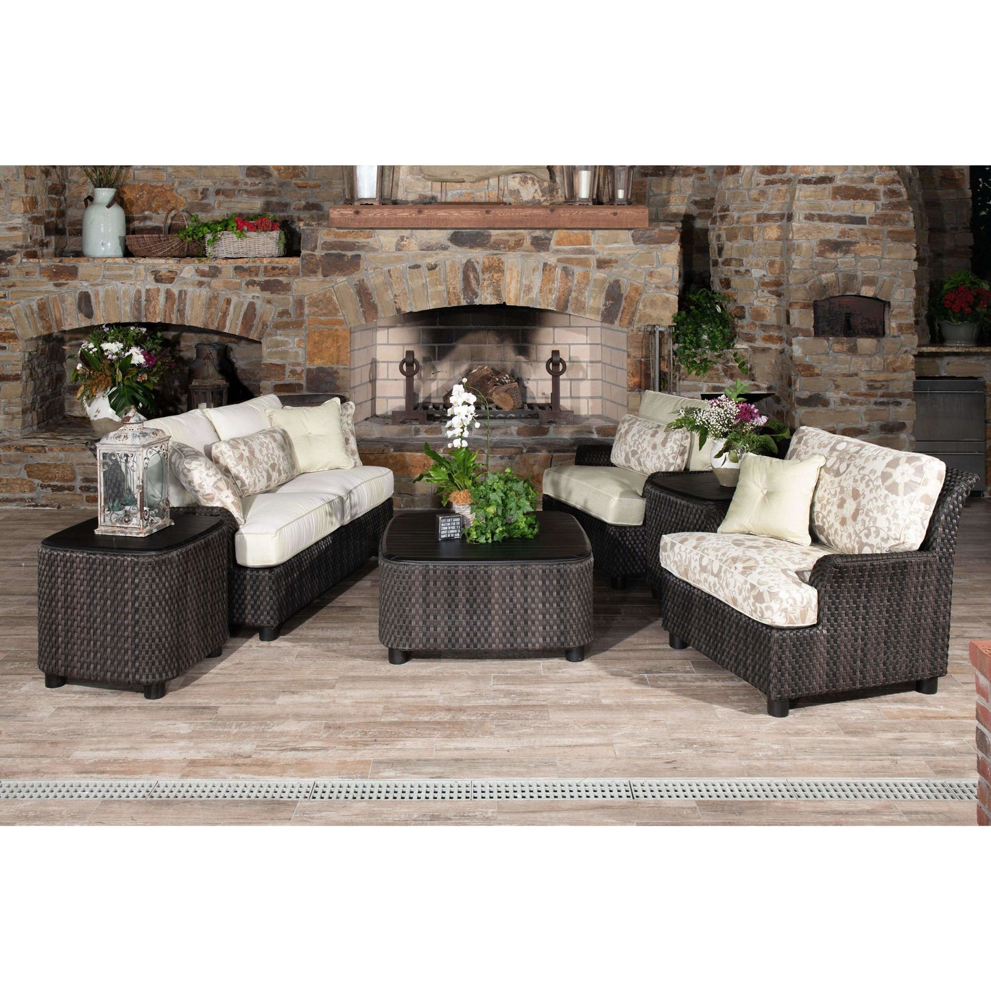 Woodard Outdoor Patio | Aruba Collection | Loveseat & Chair Lounge Set Seating Woodard 