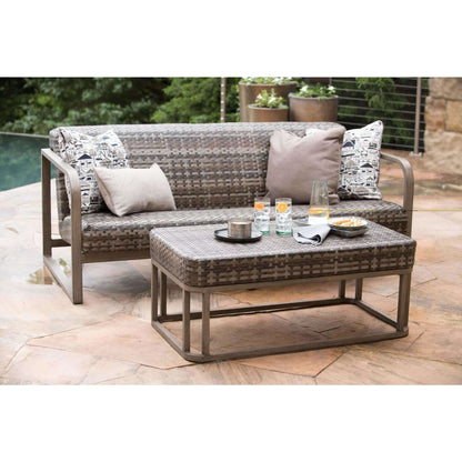 Woodard Reunion Wicker Sofa and Coffee Table Set