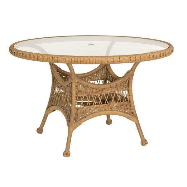 Woodard Sommerwind 48 Round Umbrella Table with Glass Top S596603 Table Woodard 